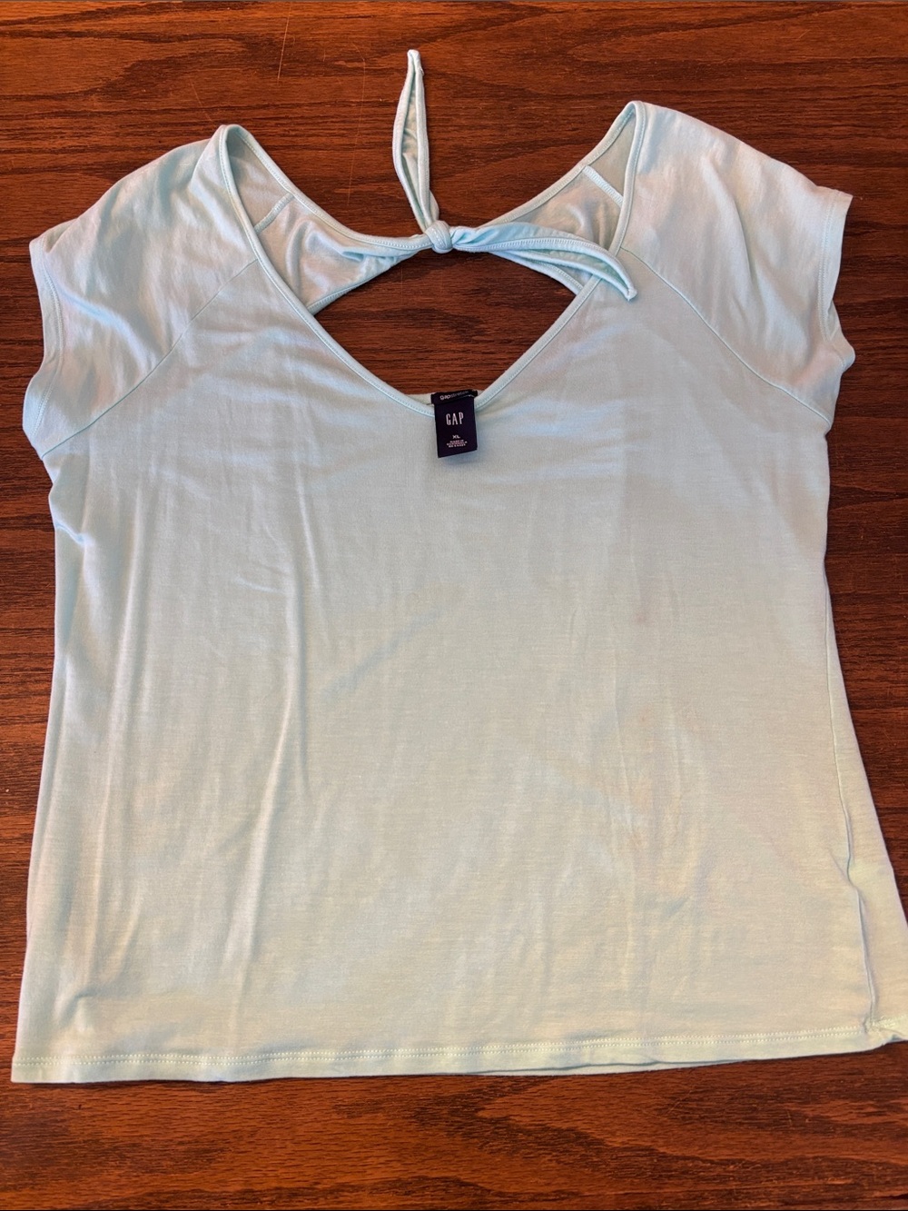 GAP Light Blue Short Sleeve Tie-Back Top